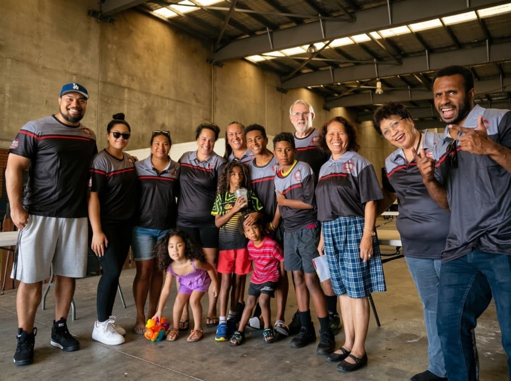 Breakthrough Food Bank volunteer logistics team and community families in distribution center